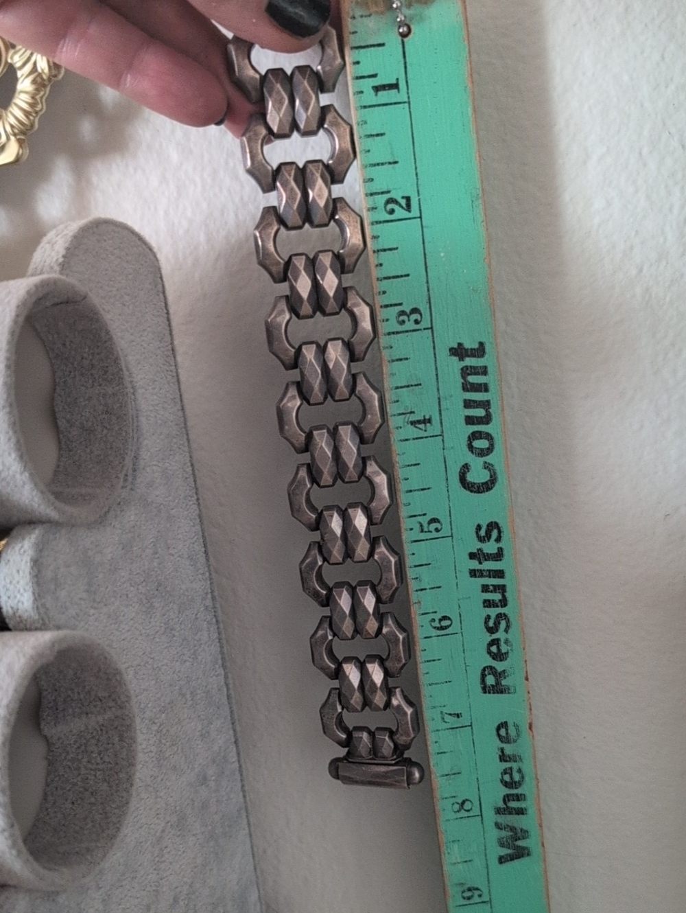 Antique Link Bracelet - Stylish Oxidized Silver - Picture 4 of 8